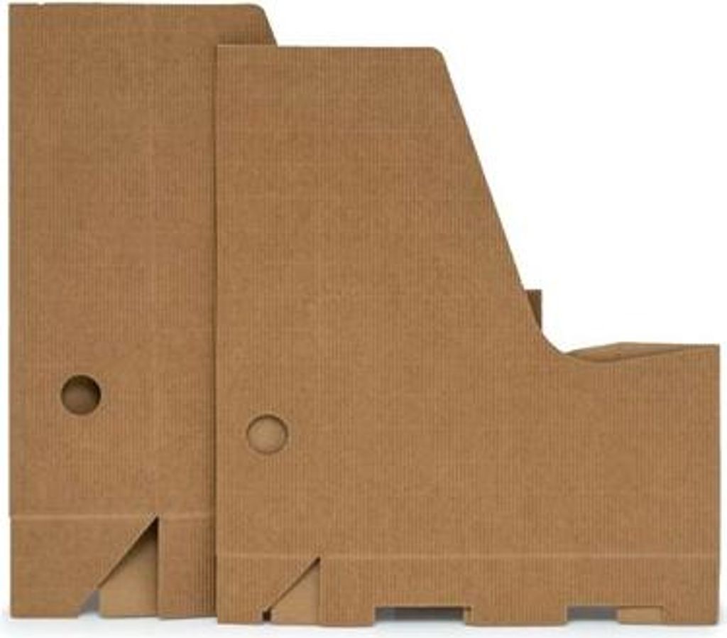 Geriffelter Behälter für A4-Dokumente, Breite 6 cm, braun