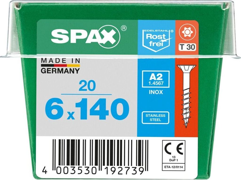 Spax Universalschrauben 6.0 x 140 mm TX 30 - 20 Stk.
