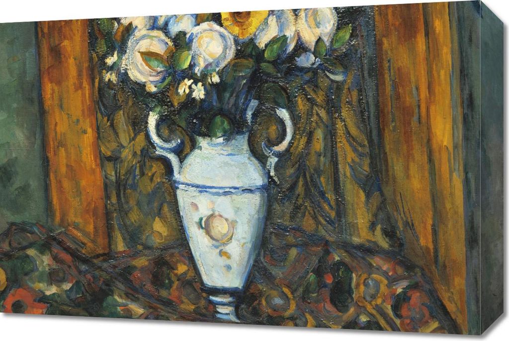 Bild 60x40cm Vase mit Blumen, Paul Cézanne Vintage für das Wohnzimmer