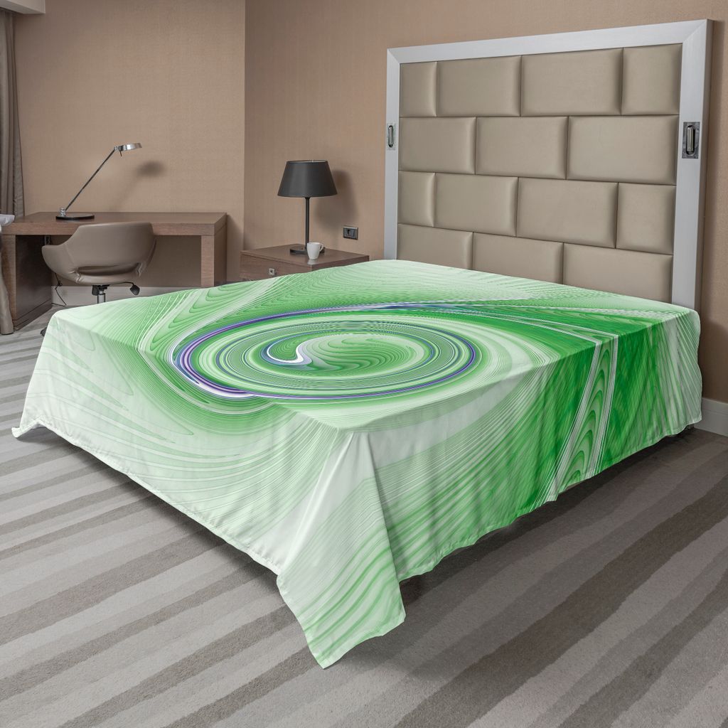 ABAKUHAUS Spiers Bettlaken, Eine Kurve windet sich um festes Motiv kontinuierlich zunehmende Spiralen Computer Figur Print, weiches bequemes oberes...