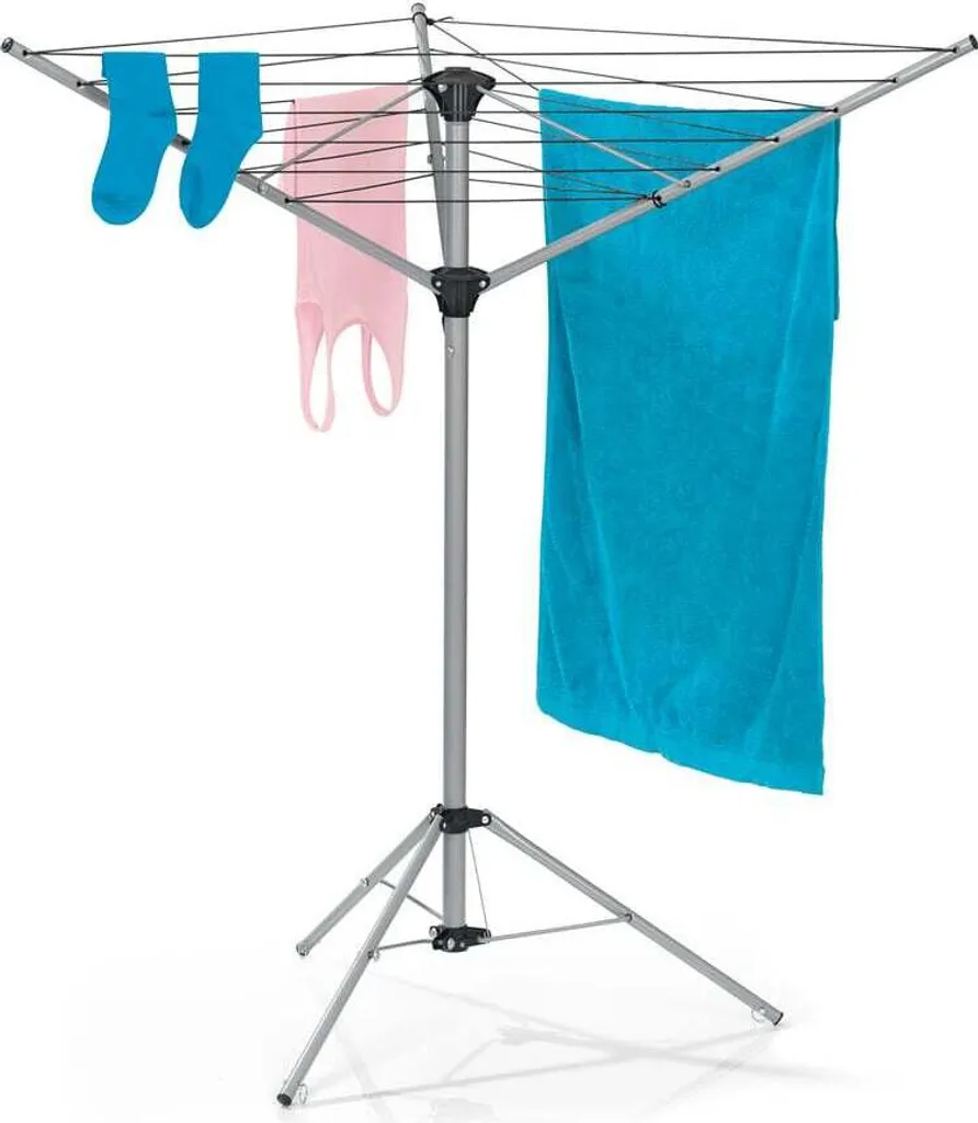 EASYmaxx Stendibiancheria pieghevole per interni ed esterni Resistente alle intemperie Leggero Regolabile in altezza su 4 livelli Alluminio 140x101x121 cm