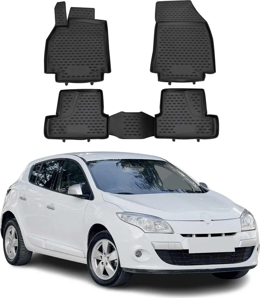 Offerta Set Tappetini Gomma Renault Megane 2010-2016 | Nero TPE 4pz