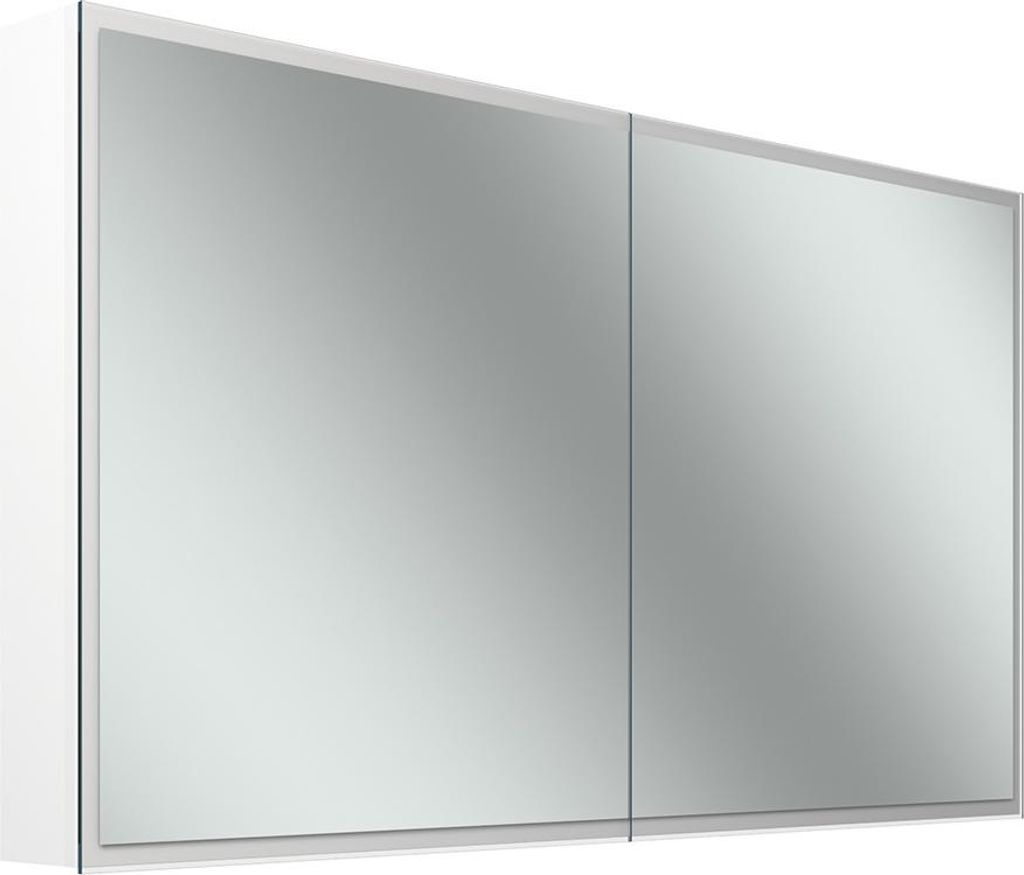 Schneider GLOW D2W Spiegelschrank, 2 Türen 65/65cm, 1313x136x736mm, rundum Beleuchtung, Dim2Warm, 218.130.02.02