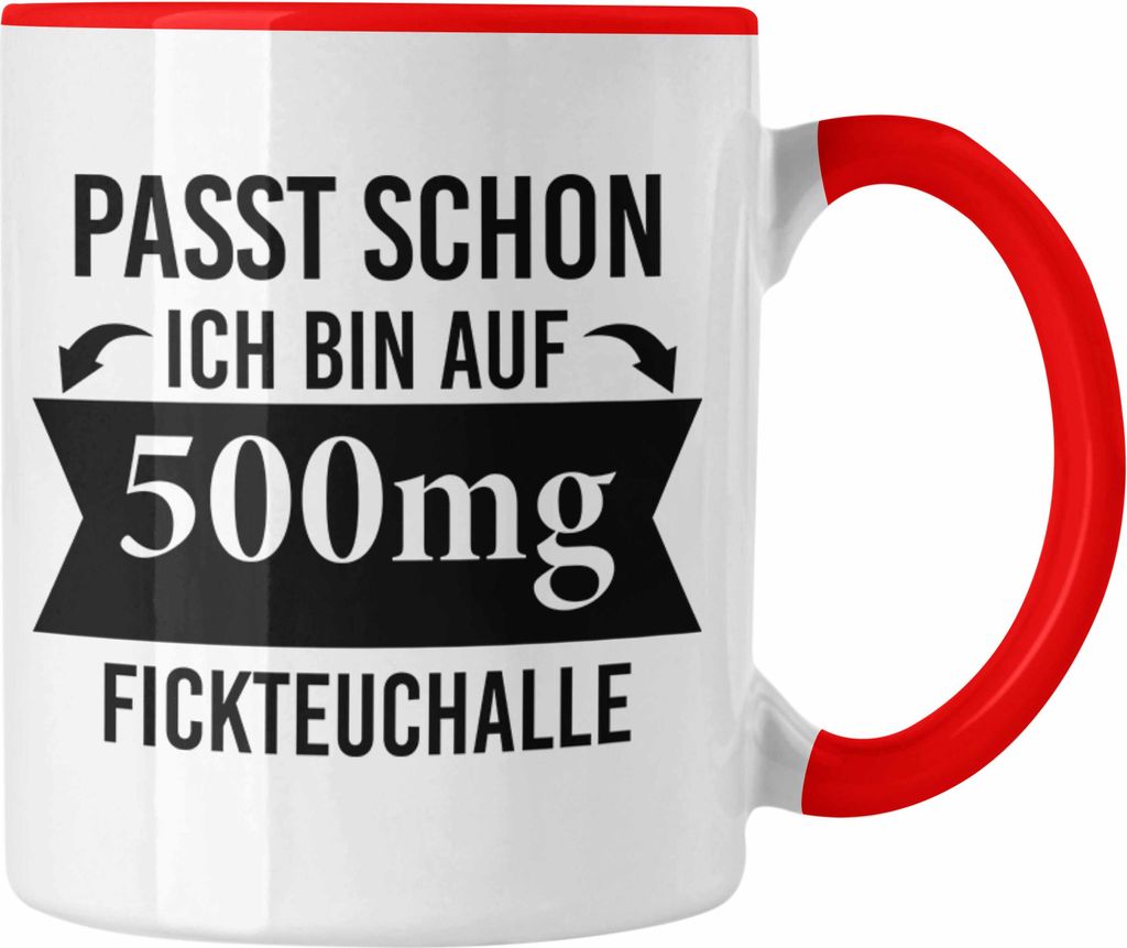Trendation - Lustiger Spruch Tasse Büro Kollege Kollegin Geschenk Kaffetasse Sprüche Geschenkidee Arbeitskollege (Rot)