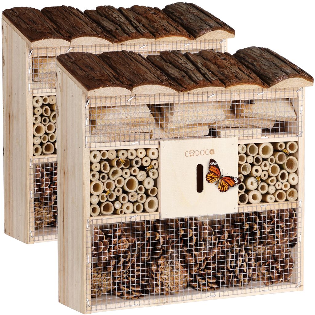 CADOCA® 2x Casetta per Insetti 31x30.5x9.5cm in Legno Immagine del prodotto 