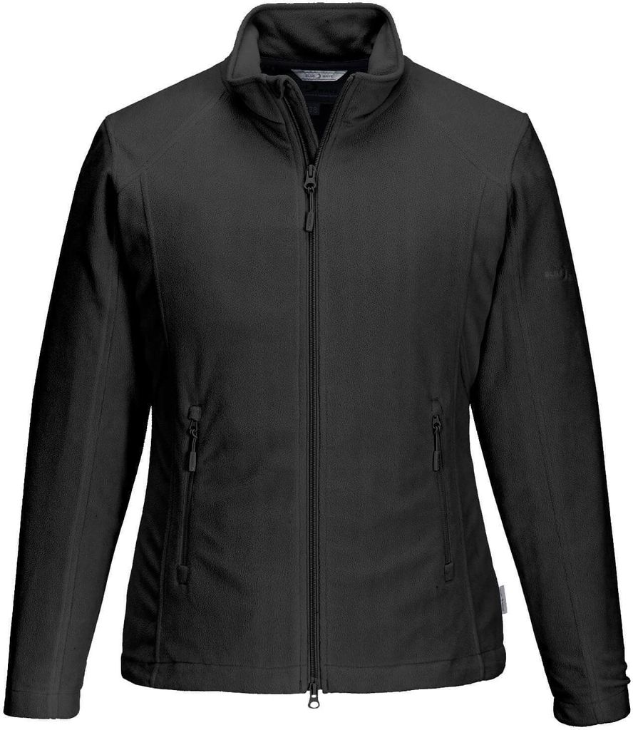 Blue Wave Damen Fleecejacke Leah mit Stehkragen - Jacke mit windfestem Tafetta-Innenfutter in Schwarz Größe 44