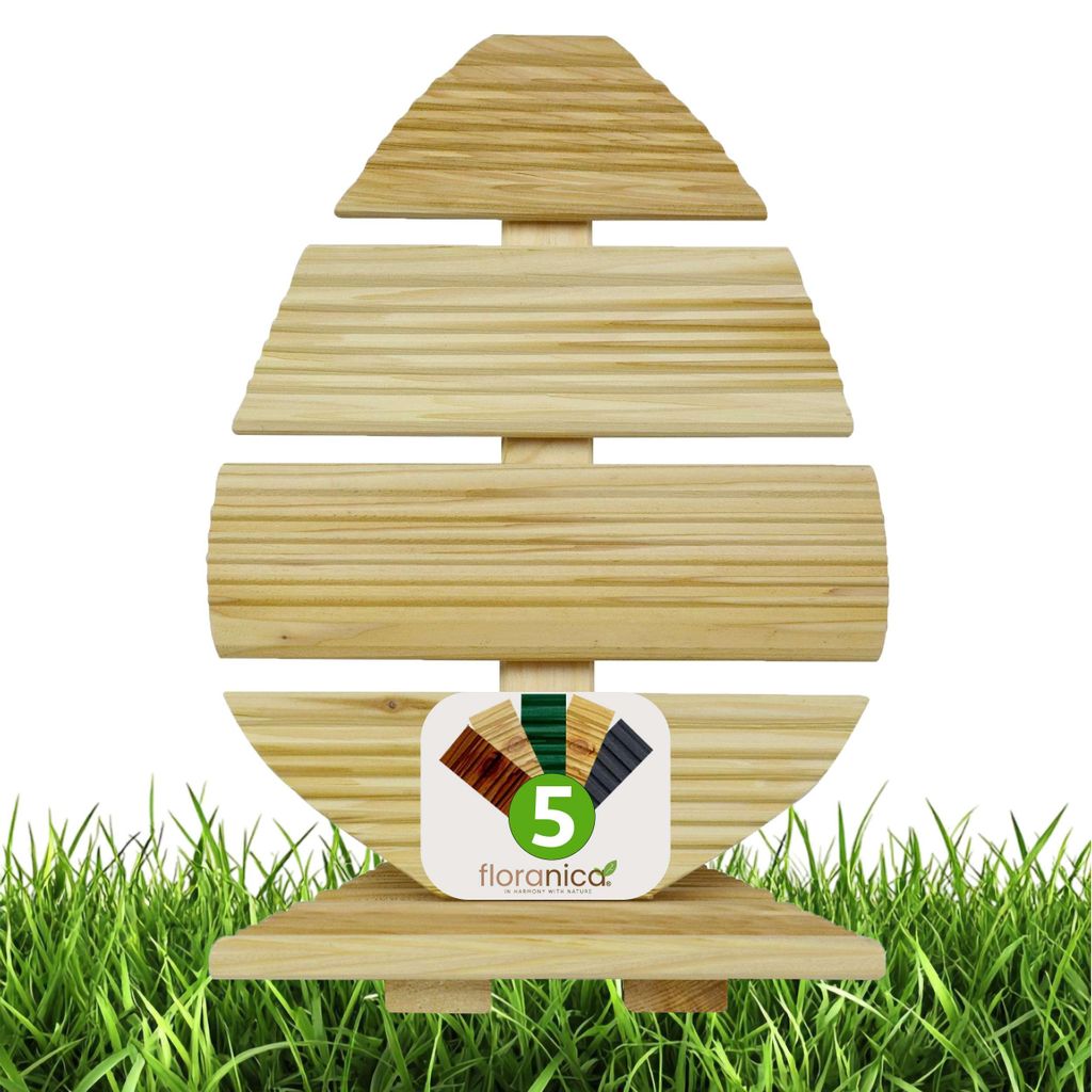 Floranica Osterdeko aus Holz 45 cm Hoch Unbehandelt für draußen und drinnen Osterdekoration - Handmade Osterei Gartendeko