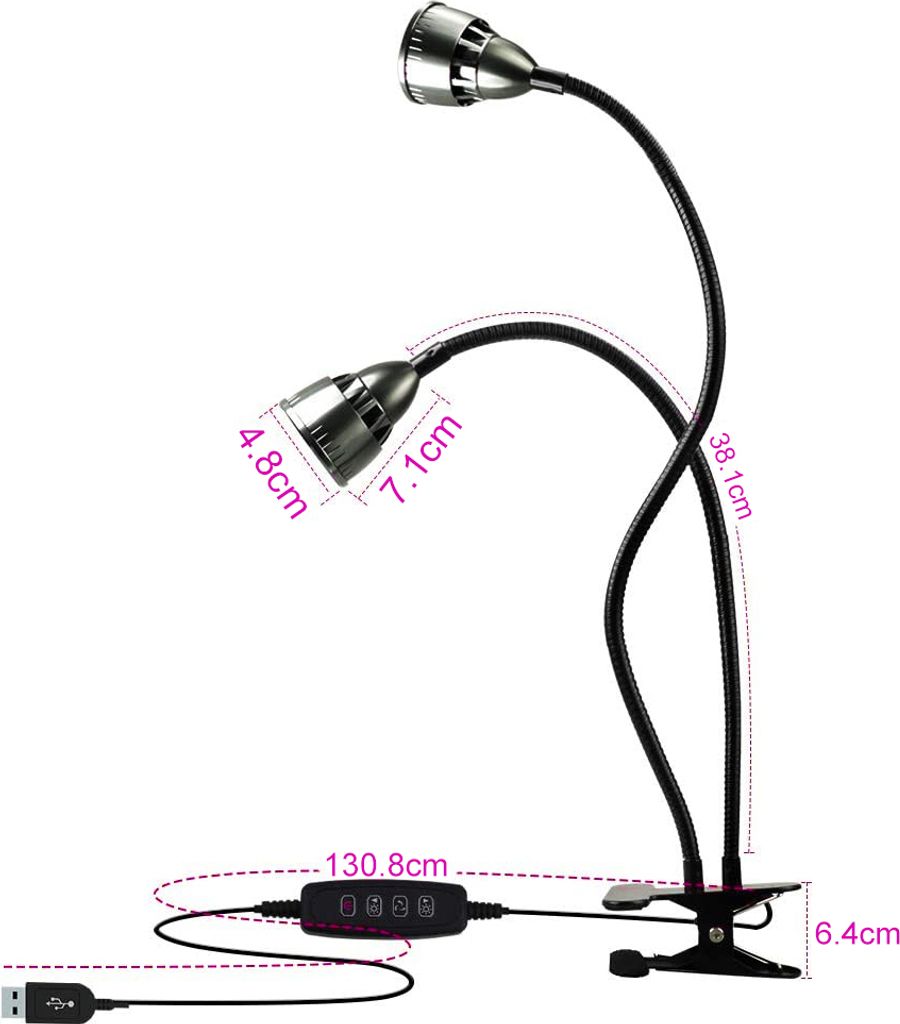 10W Doppelkopf LED Pflanze Grow Lampe für Zimmerpflanzen Produktbild 6