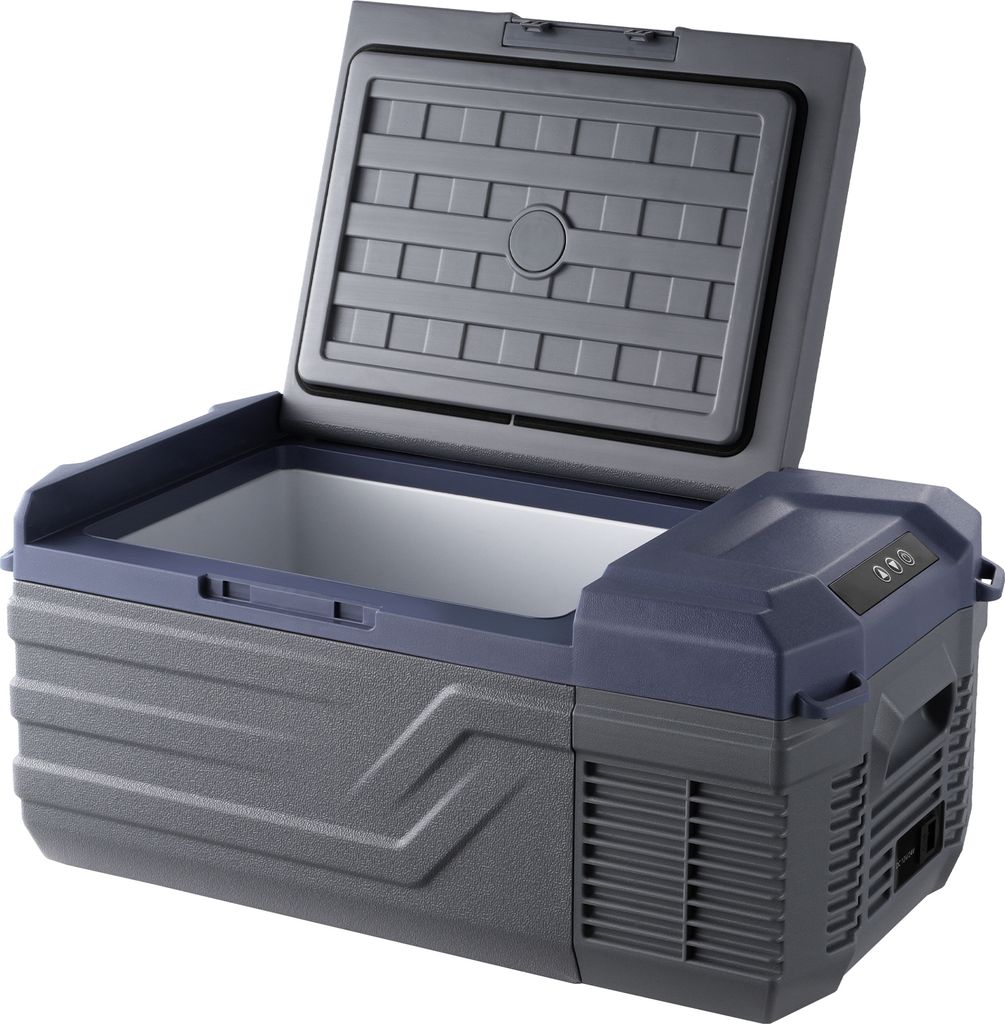 SucceBuy Autokühlschrank, tragbarer 12-Volt-Kühlschrank, 15-l-Einzelzonen-Gefrierschrank, -4°F-68°F einstellbar, 12/24 V DC und 100-240 V AC Ko...