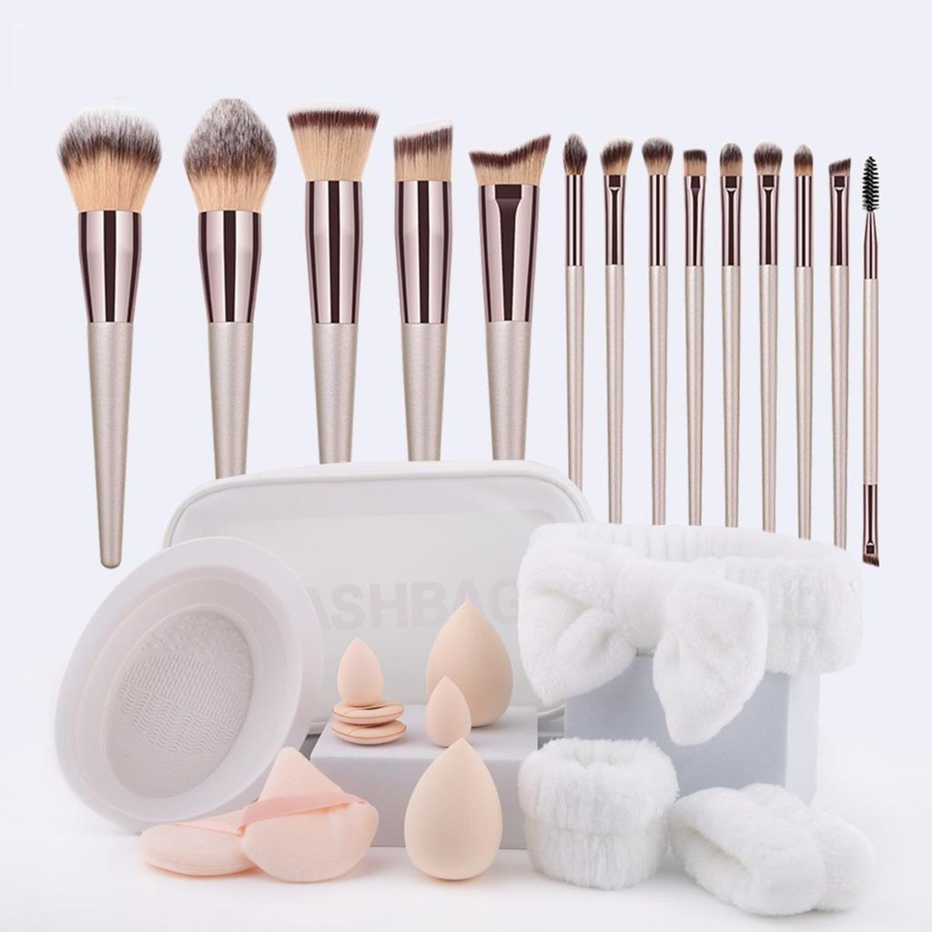 INF 27-teiliges Make-up Pinsel Set mit Schwämmen und Zubehör