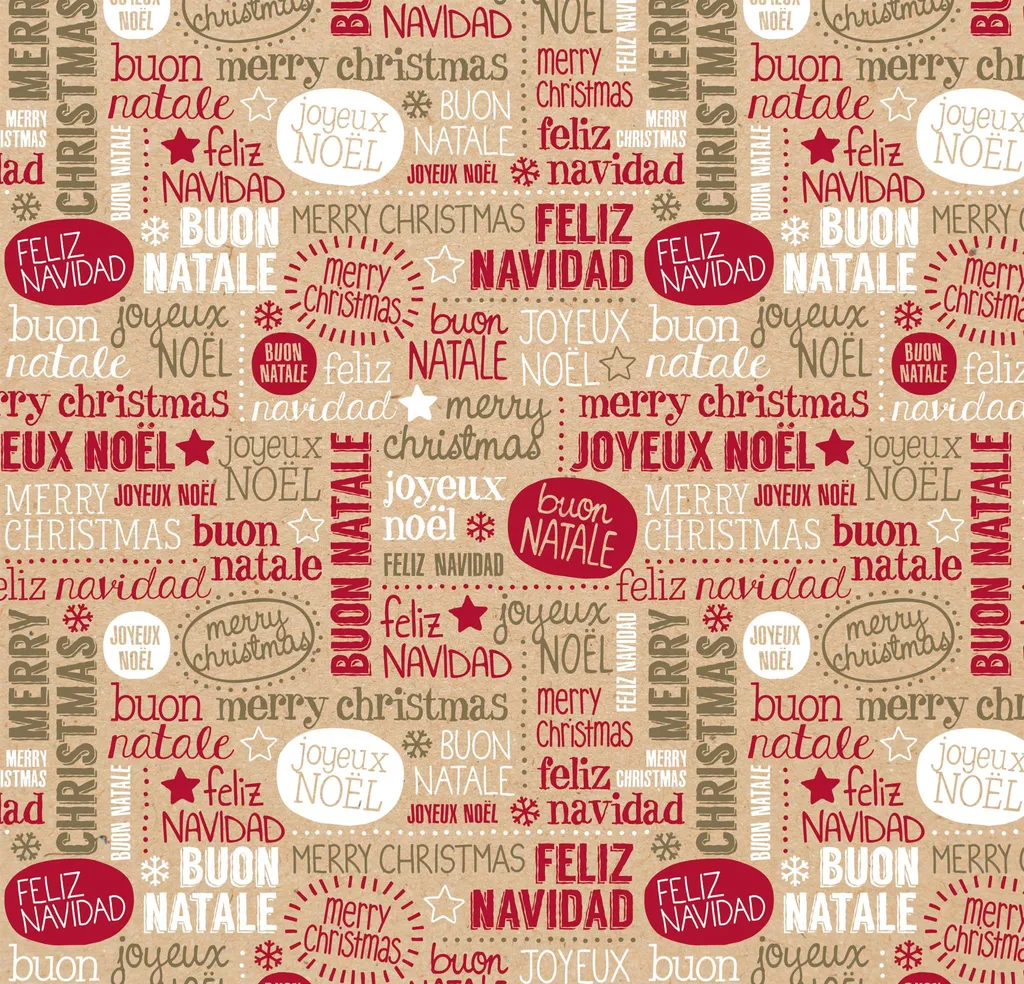 Clairefontaine Papier cadeau de Noël Souhaits en rouleau 70cm x 50m