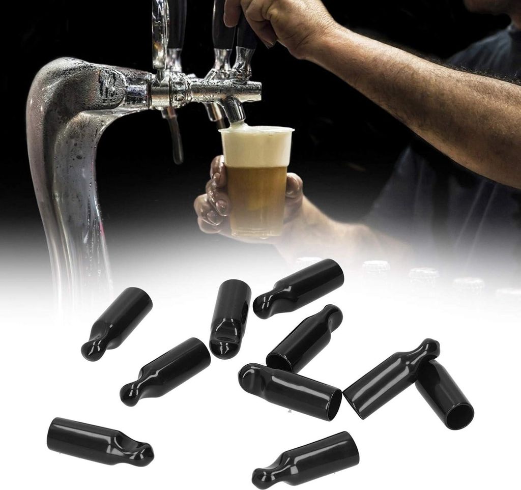 Packung mit 10 Gummischutzkappen für Bierhahn, Bierfass, Zapfhahn, Fasskappen, Gummisauger, Hygieneschutzkappe