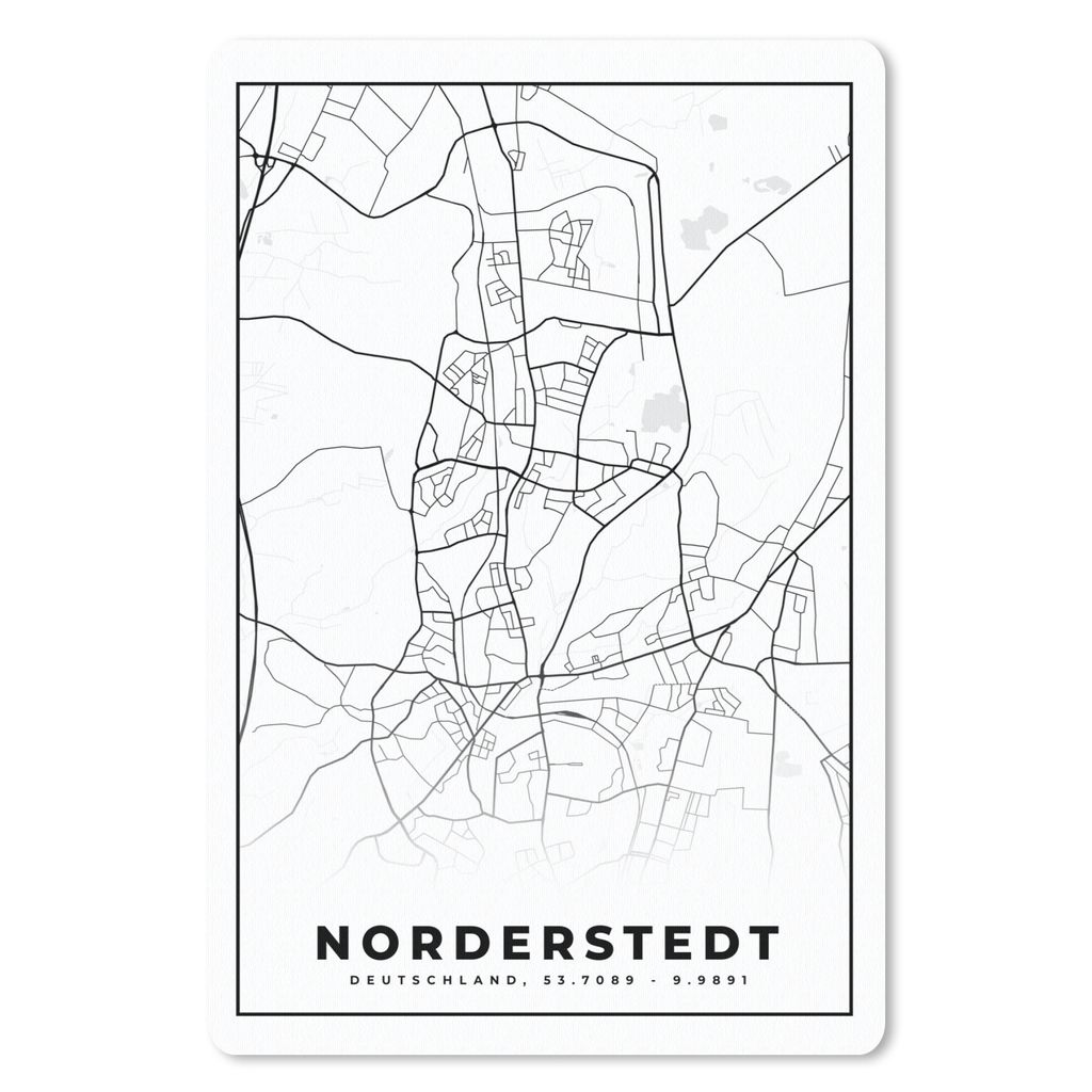 MuchoWow Mauspad Mousepad Norderstedt - Karte - Stadtplan 18x27 cm - Mousepads - Maus Mat - Pad - Mausunterlage