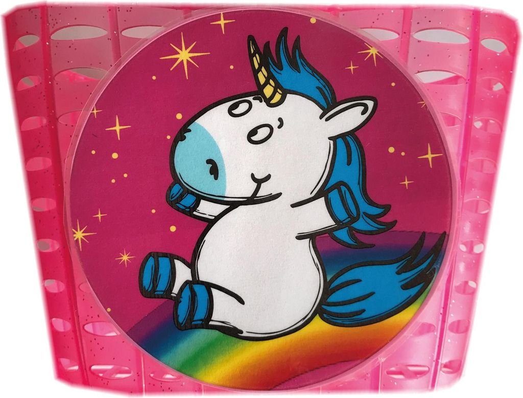 Bike Fashion Kinder Fahrradkorb „Einhorn“, pink – Produktbild 