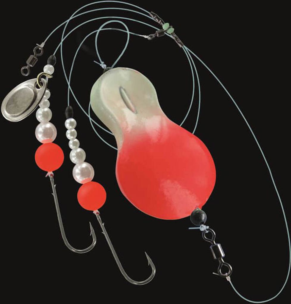 Jenzi Inline-Buttlöffel montiert 110cm UV Rot Weiß 100g