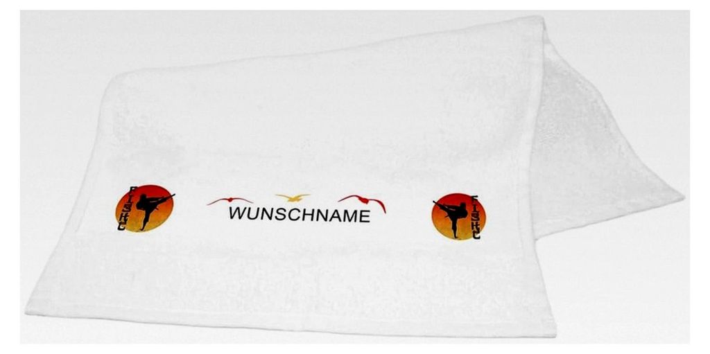 Handtuch mit Namen und Motiv aus dem Kampfsport | Personalisiertes Namenshandtuch | Badetuch mit Wunschname