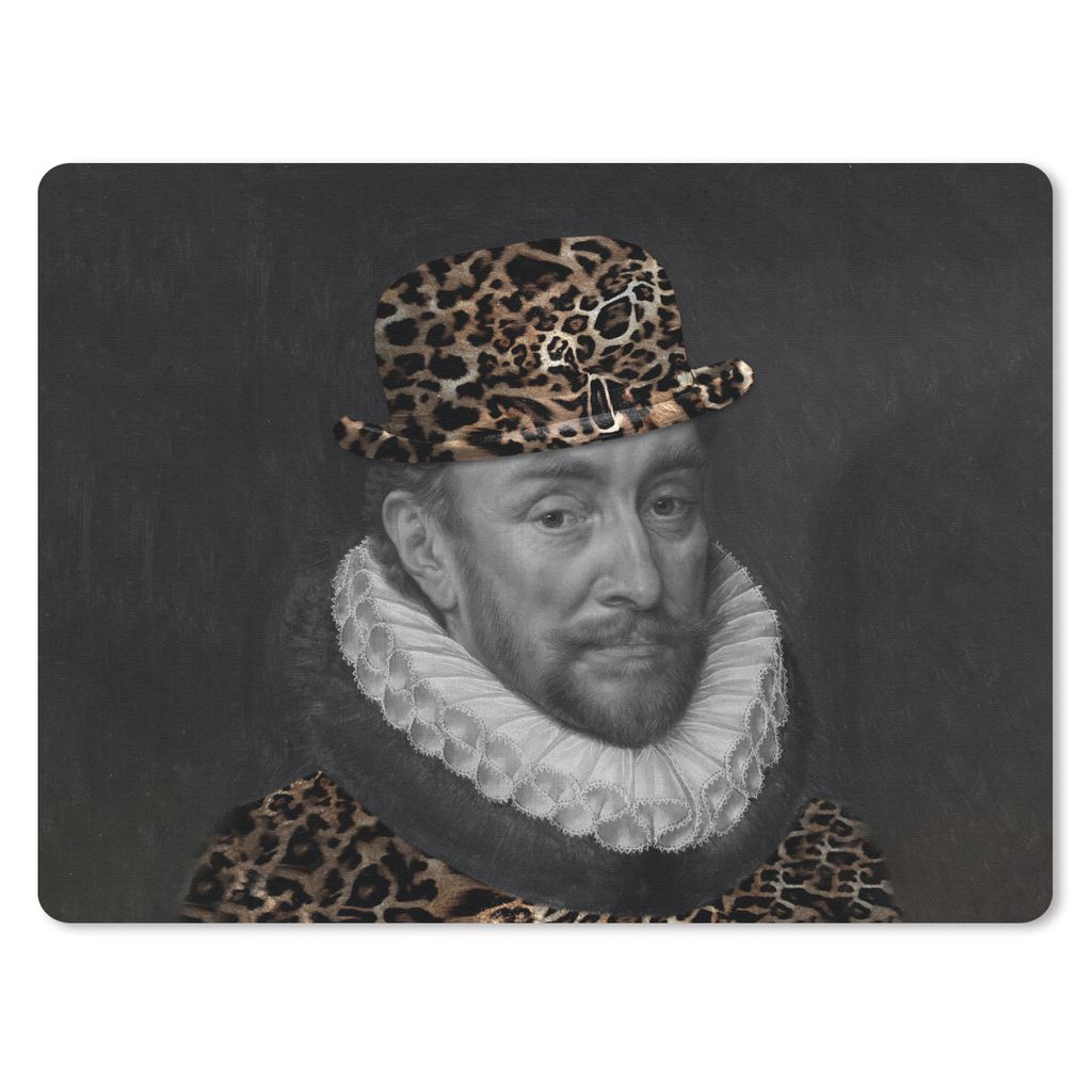 MuchoWow Mauspad Mousepad Kunst - Wilhelm von Oranien - Hut 40x30 cm - Mousepads - Maus Mat - Pad - Mausunterlage - Anti Rutsch
