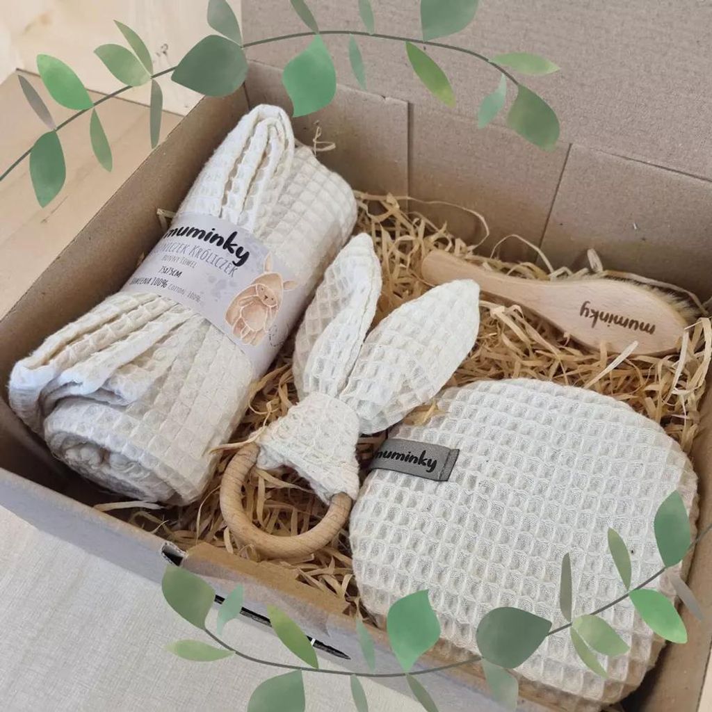 Muminky | Geschenkset für Neugeborene - 100x100 cm - Natürliche Materialien - Praktisch und stilvoll