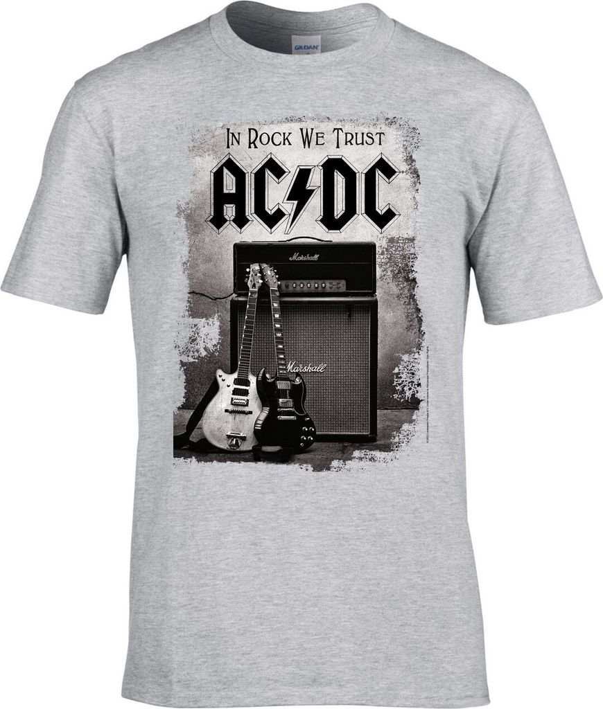 AC/DC In rock we trust Grey t-shirt