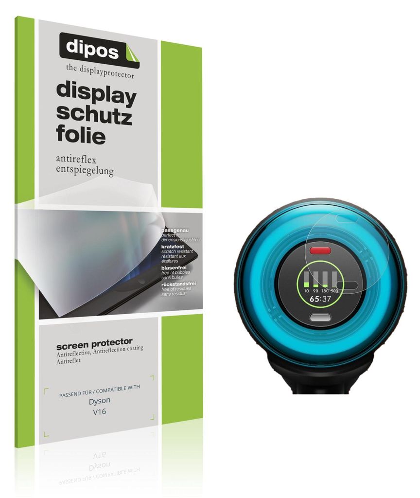 2x Schutzfolie für Dyson V16 matt Displayschutzfolie Folie Display Schutz dipos