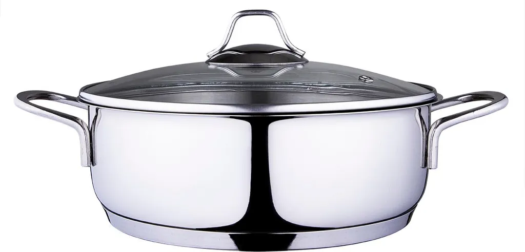 Casseruola Inox Serenk 24cm con Coperchio | Ideale per Famiglie