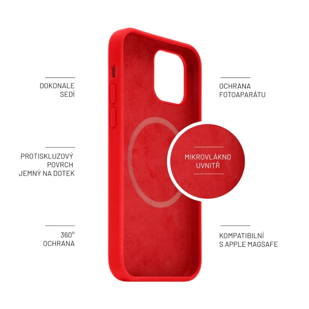 Coque de Protection MagSafe FIXÉ MagFlow pour Apple iPhone 14 Rouge