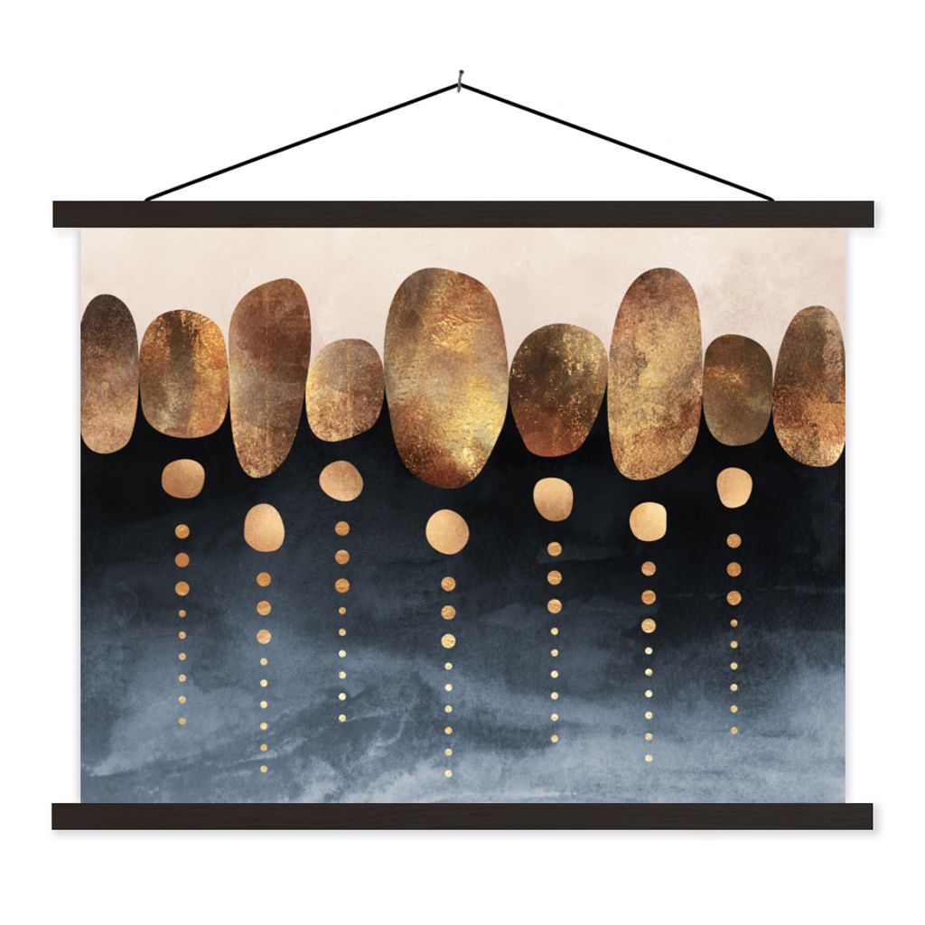 MuchoWow Textilposter Gold - Abstrakt - Luxus 40x30 cm mit schwarzem Rahmen - Dekorationen