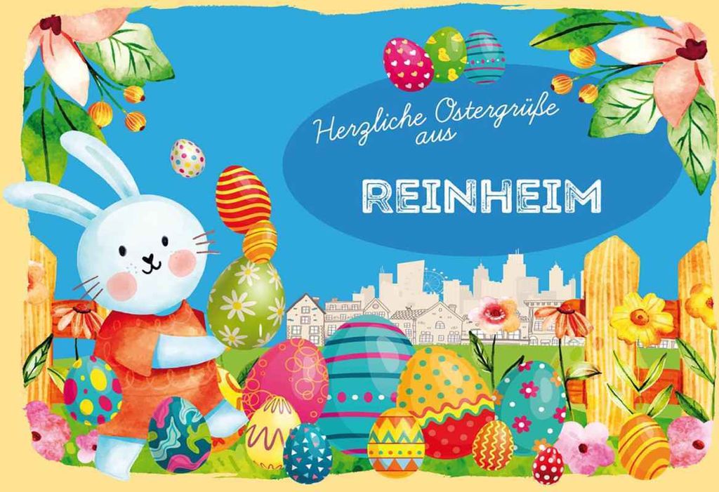 vianmo Holzschild 20x30 cm Ostergrüße REINHEIM Ostern