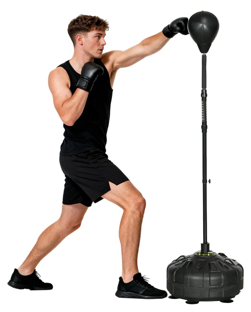 SPORTNOW Sac de frappe sur pied réglable 145-180 cm avec ventouses
