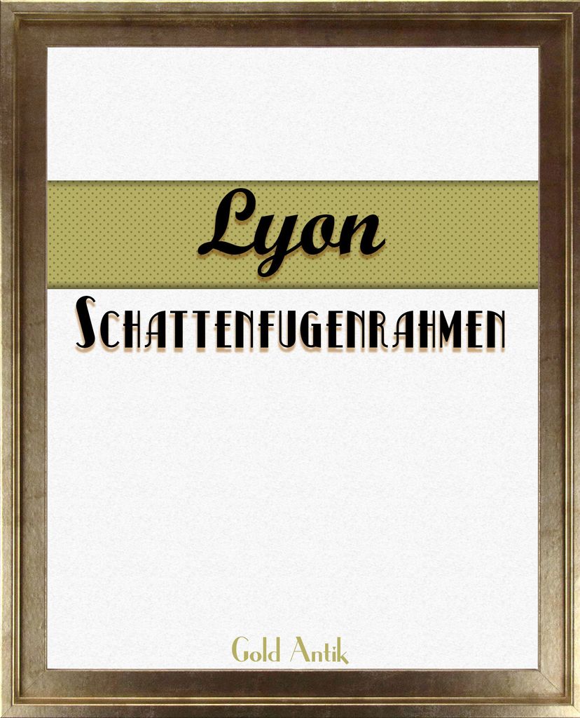 Schattenfugenrahmen Lyon - 68x90 cm, Gold Antik Nachbildung