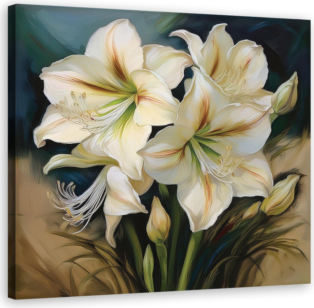 Leinwandbild Blumenstrauß aus weißen Blumen 30x30 Feeby Weiß bild für die wand bereit zum aufhängen