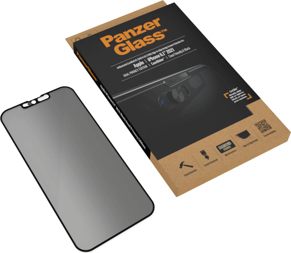 PanzerGlass 2,5D per iPhone X Case friendly, nero