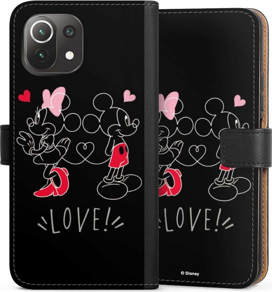 DeinDesign Klapphülle für Xiaomi Mi 11 Lite 5G Handytasche Lederhülle Tasche Disney Liebe Mickey & Minnie Mouse