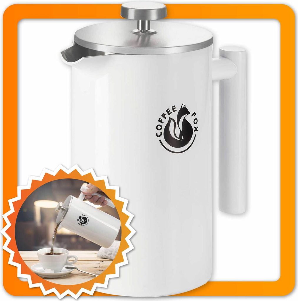 Luxusný french press 1000 ml - biely Obrázok produktu 