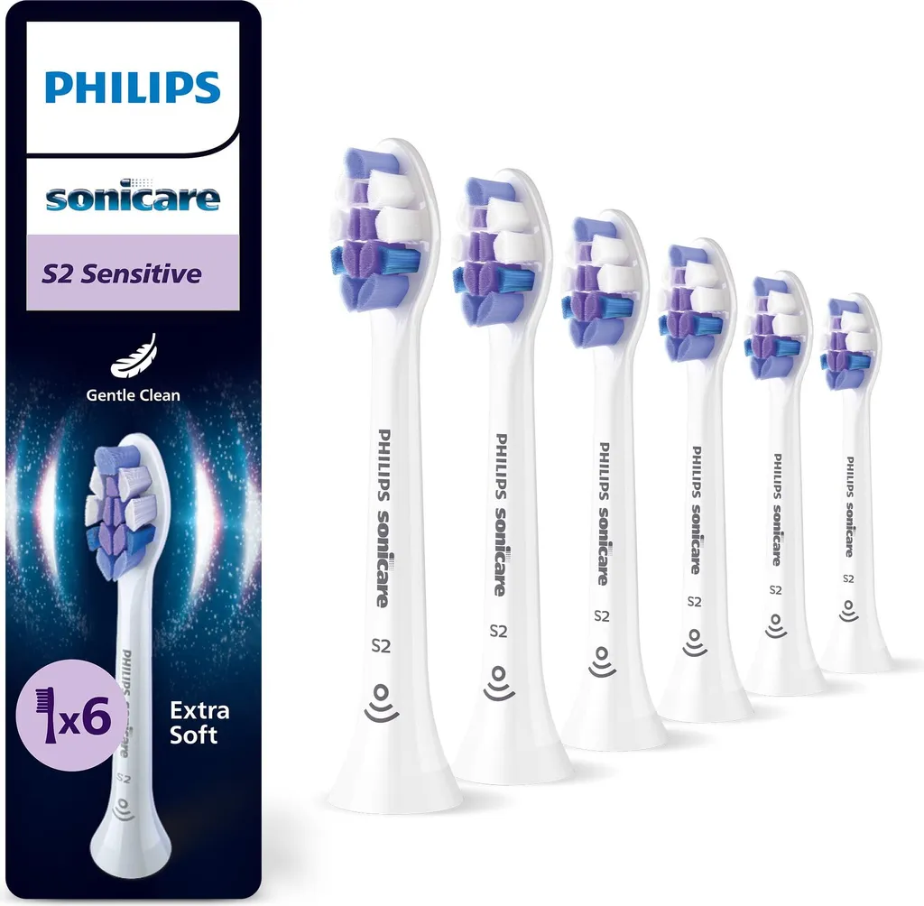 Lot de 6 Têtes Philips HX6056/87 Sensitive - Douceur et Efficacité Sonique