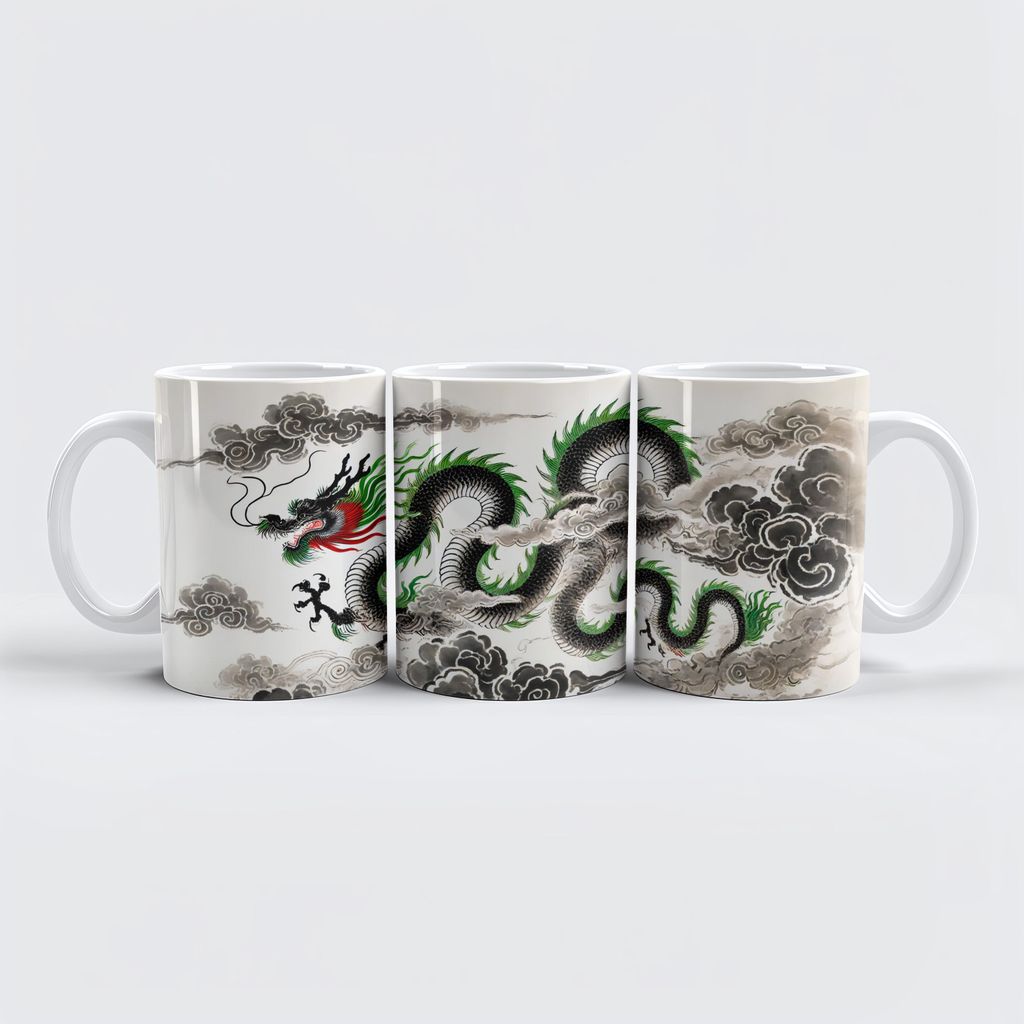 raxxa Premium-Tasse "China ink of Majestic Dragon Soaring in Clouds"