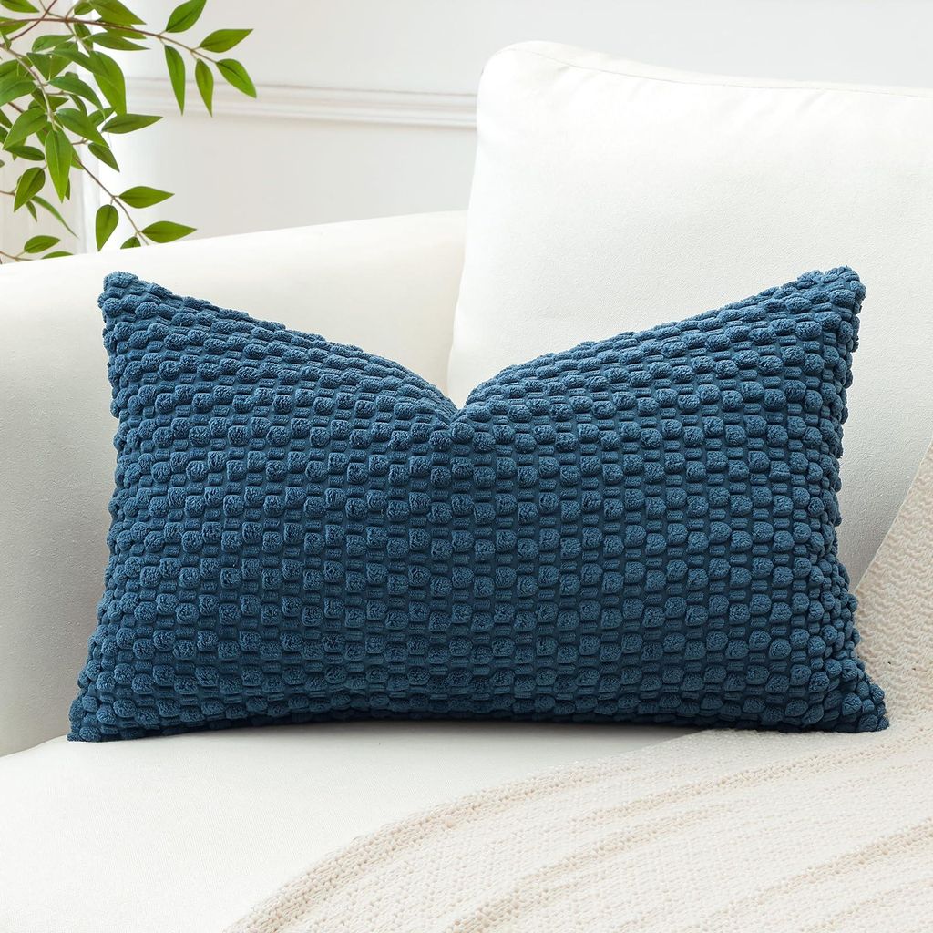 Kissenbezug aus Cord, genarbte Struktur, 40 x 60 cm, geometrisches Muster, weiche Sofakissen, Kissen für Sofa, Schlafzimmer, Wohnzimmer, Büro, Zu...