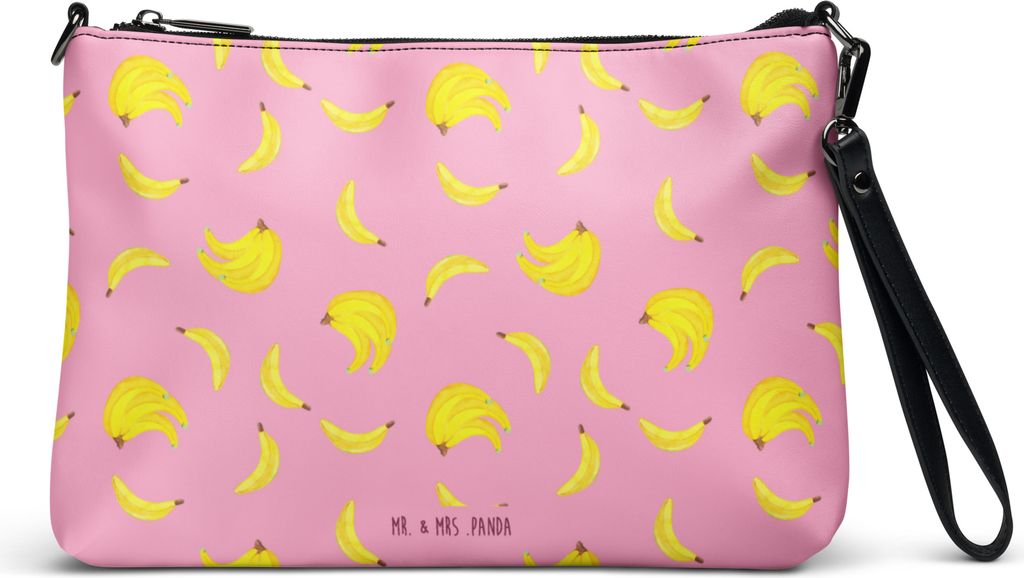 Mr. & Mrs. Panda Damentasche Bananen Staude - Rosa - Geschenk, Muster, Damen Umhängetasche, Handtasche, Tasche, Schultertasche