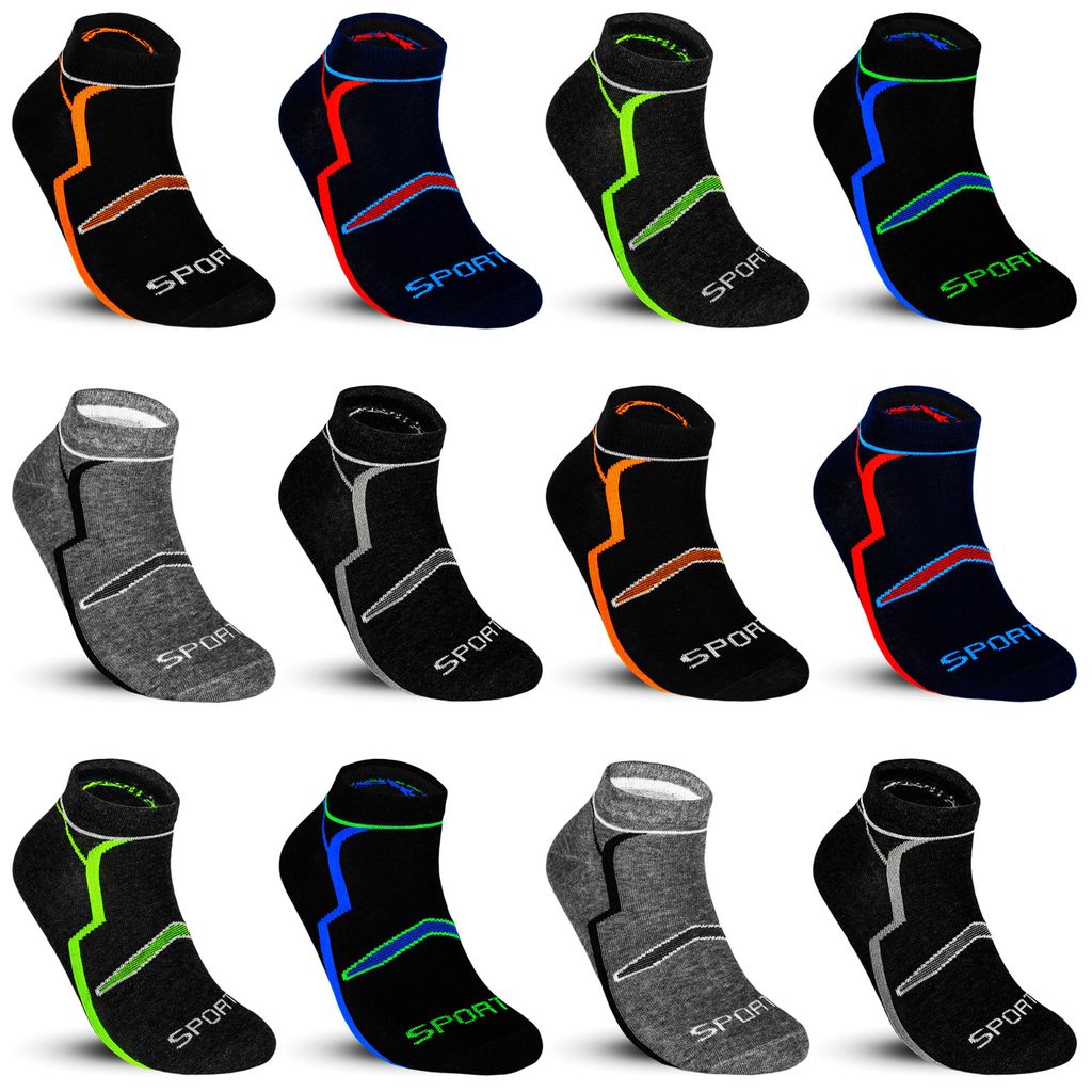 TEXEMP Sneaker Socken Herren & Damen 12 Paar  Mehrfarbig Produktbild 