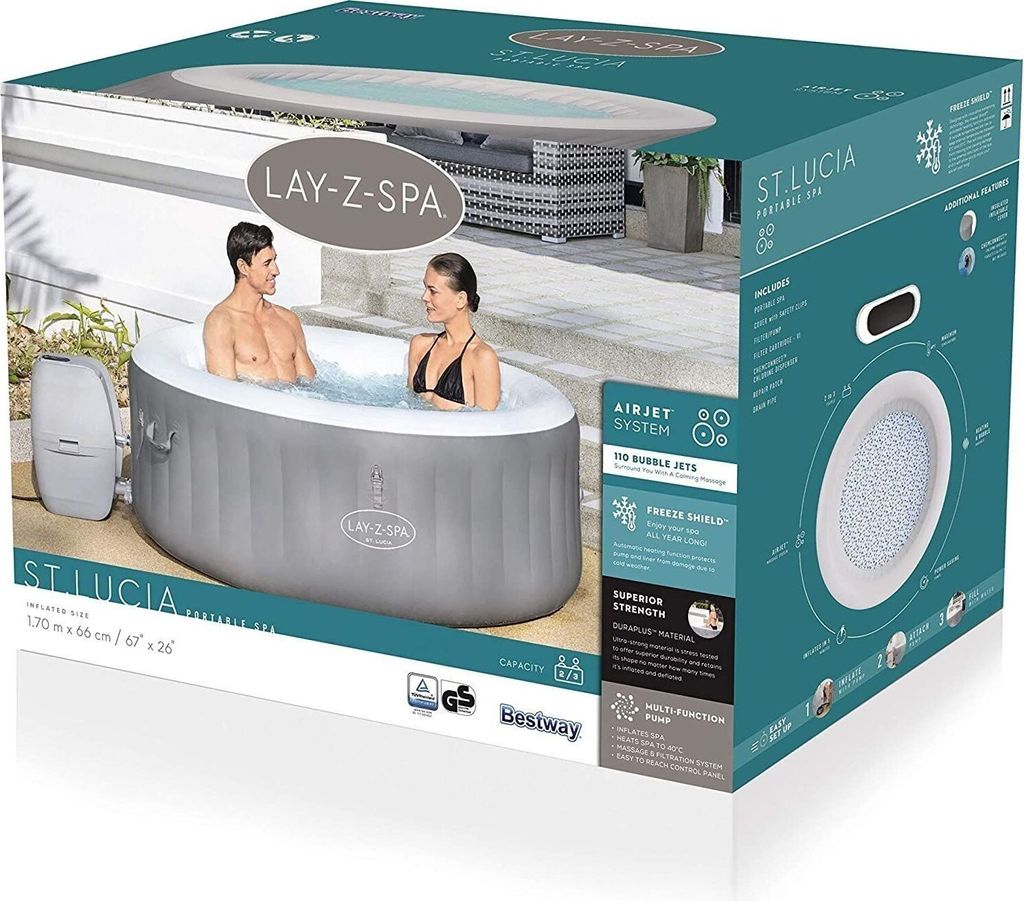 Vířivý bazén Lay-Z-Spa St.Lucia AirJet, 1,7m x 66cm Obrázek produktu 11
