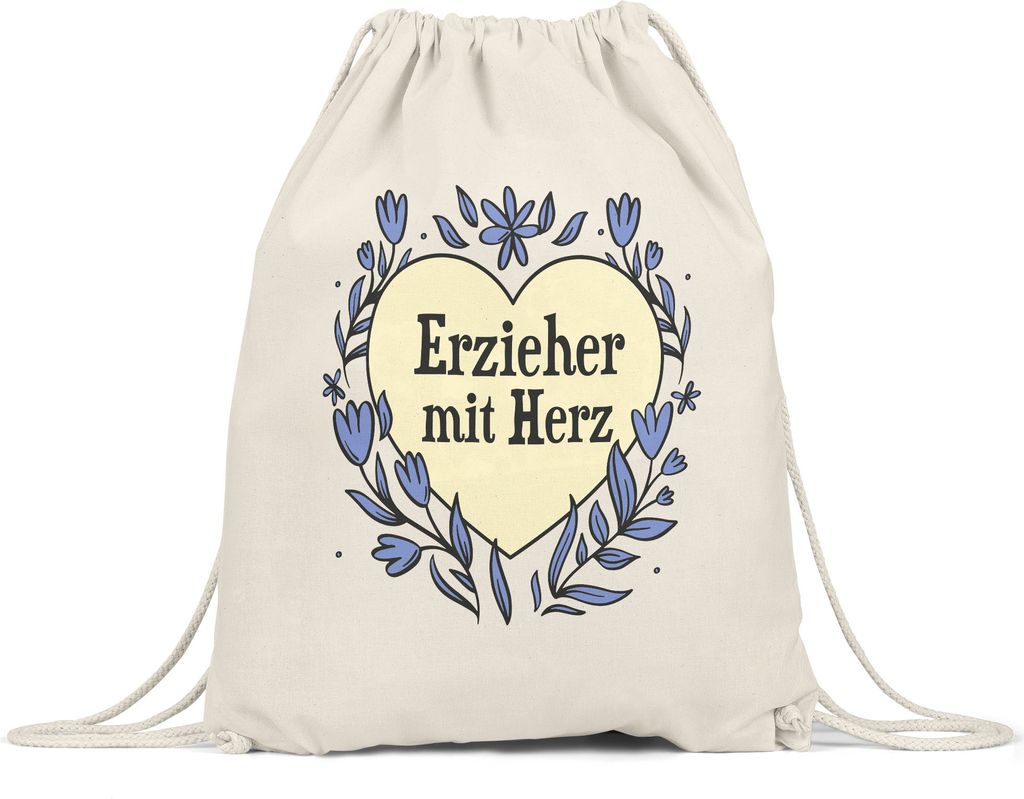 Erzieher mit Herz Turnbeutel Gymsack Geschenkidee Zum Danke Sagen Bester Erzieher