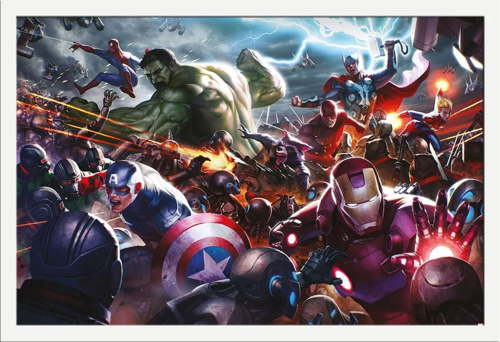 Poster Marvel Future Fight avec Cadre Shinsuke Maxi MDF Blanc 61x91,5 cm