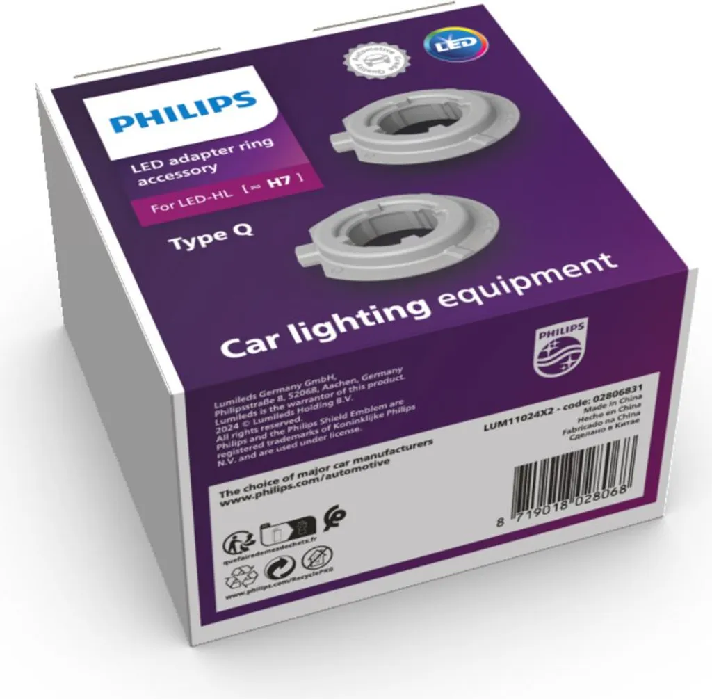 Adattatore Philips LED H7 11024X2 Tipo Q - Kit 2 Pezzi Originale