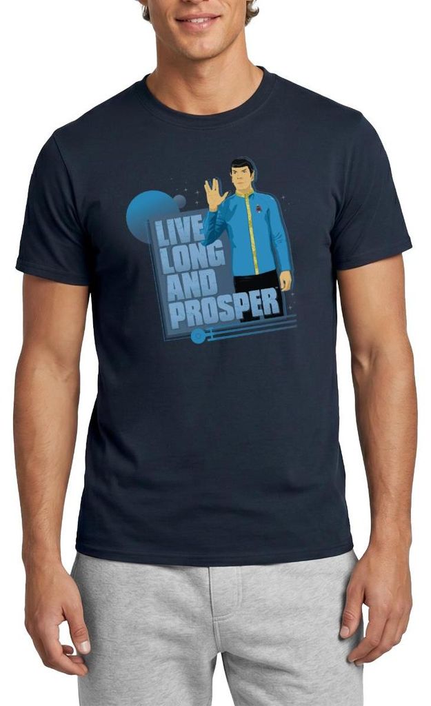 Spreadshirt Star Trek The Original Series Live And Prosper Männer T-Shirt, 3XL, Navy