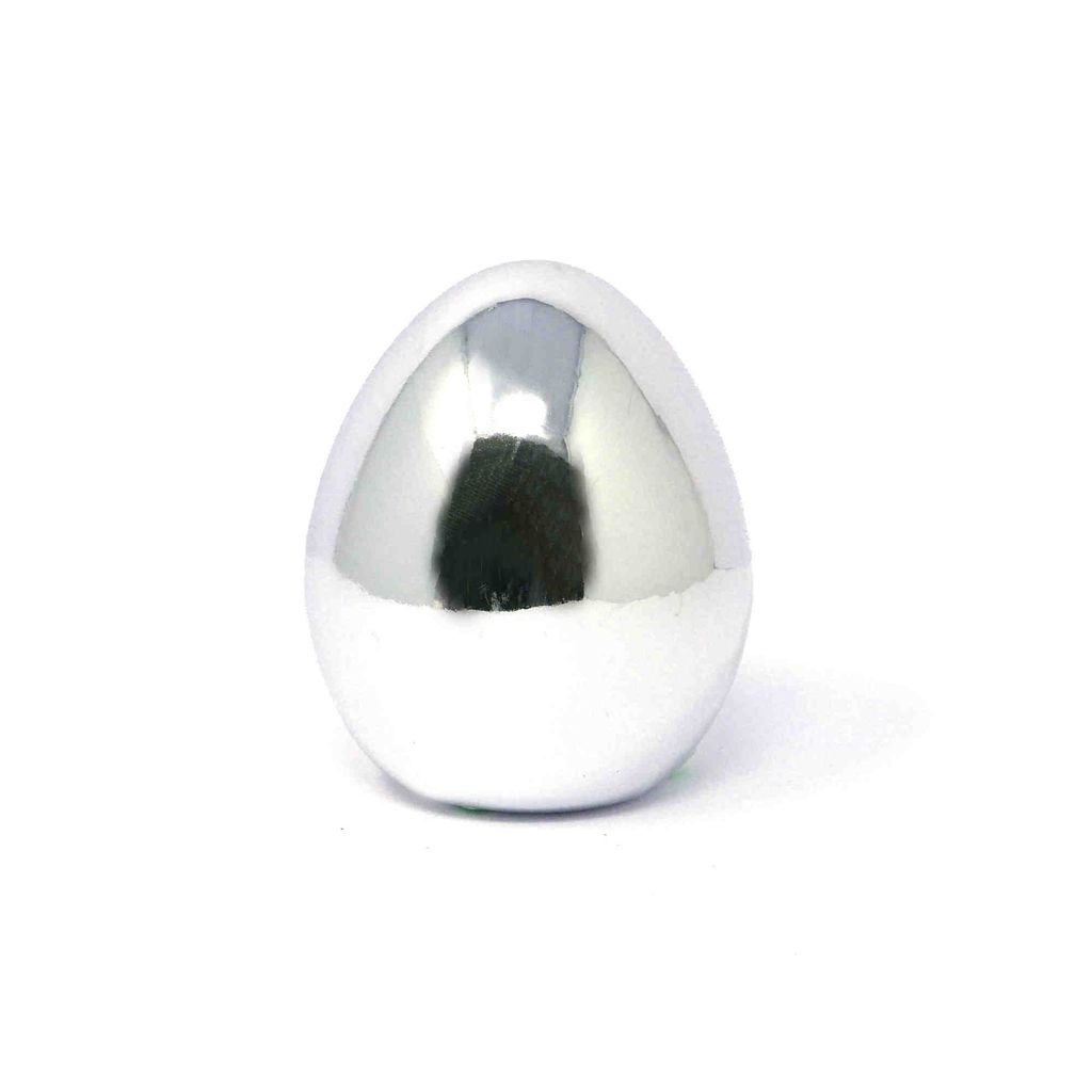Porzellan Ei silber glänzend Frühlingsosterdekoration Höhe Produktbild 