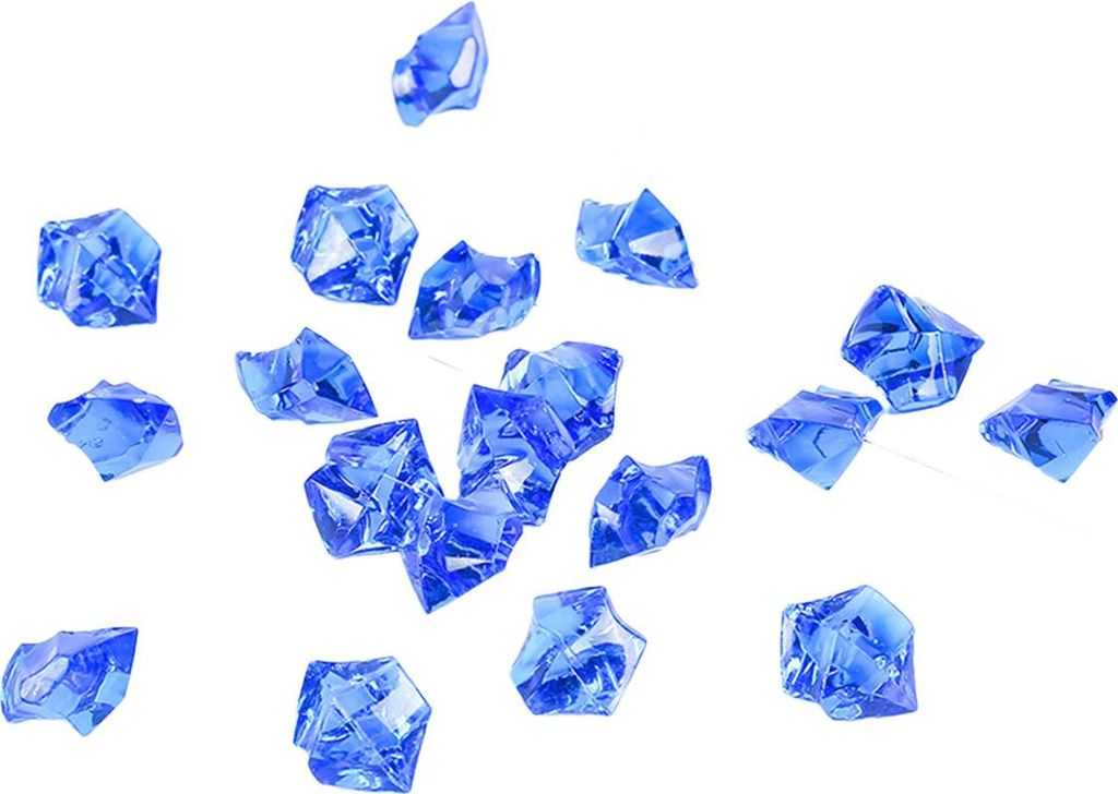 100 Stück dunkelblaue Acryl-Eiswürfelsteine, künstliches Crushed Ice, Dekoration für Aquarien, 11 x 14 mm