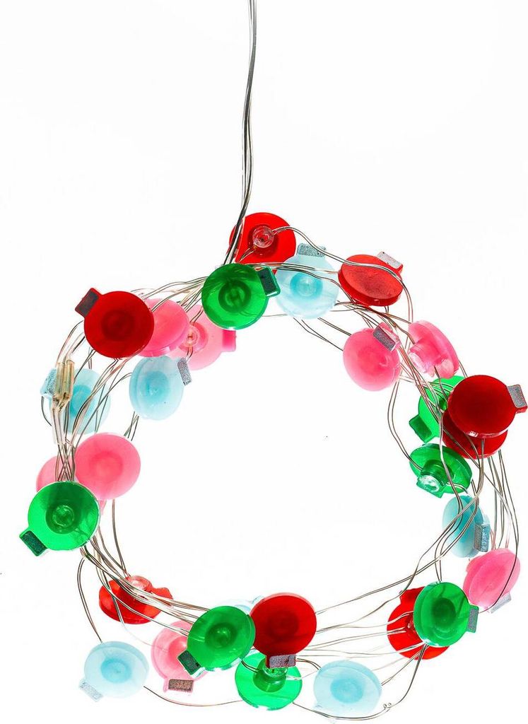 Lindby LED-Lichterkette Motje, Kugeln, rot, grün, 320 cm