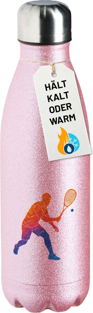 Huuraa Trinkflasche Squash bunte Silhouette 500ml Pink Edelstahl Wasserflasche Trinkflasche Geschenkidee