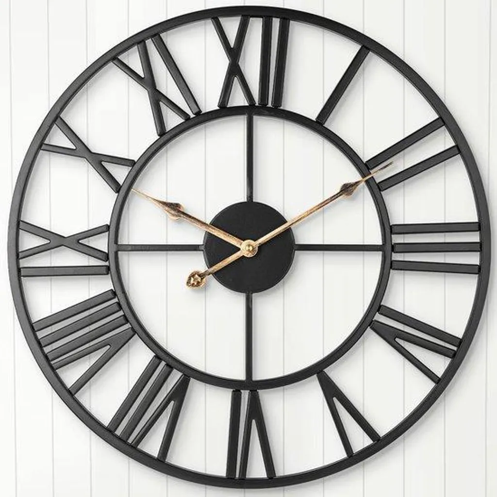 Horloge murale sans tic-tac 47 cm en métal pour un intérieur paisible