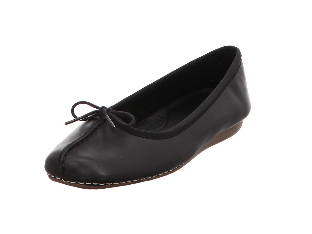 CLARKS Ballerinas Freckle Ice mit atmungsaktiver Lederdecksohle 1216 Black Leather 38